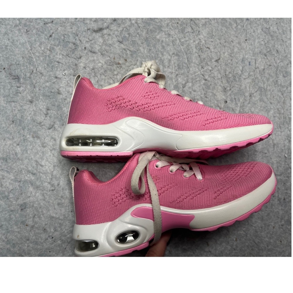 Fashion Pink Mesh Knit Air Cushion Athletic Walking‎ Sneakers Womens Size 35 YX3